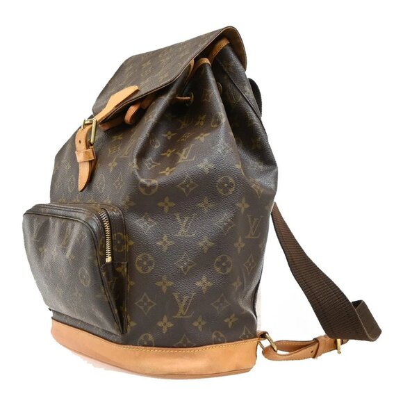 LOUIS VUITTON Montsouris GM Backpack Bag Monogram Leather Brown M51135 11EF273 - Picture 8 of 16